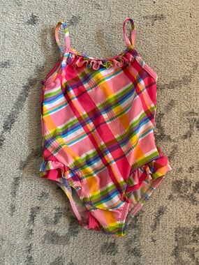 Circo Pink Plaid Ruffle One-Piece Swimsuit